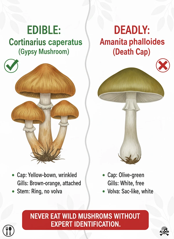 Coronarius caperatus vs amanita phalloides