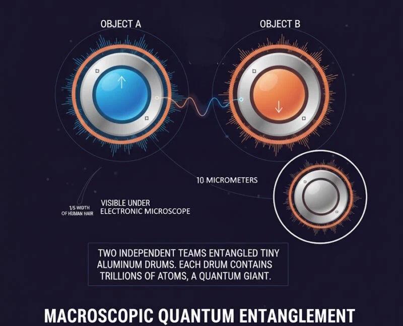 Quantum entanglement of macro objects explained