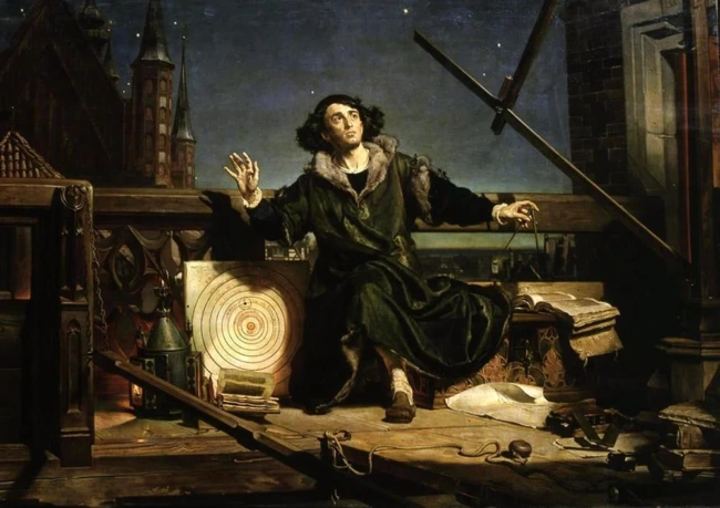 Painting with a portrait of Copernicus