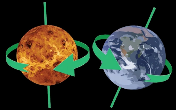 How Venus and Earth are spinning