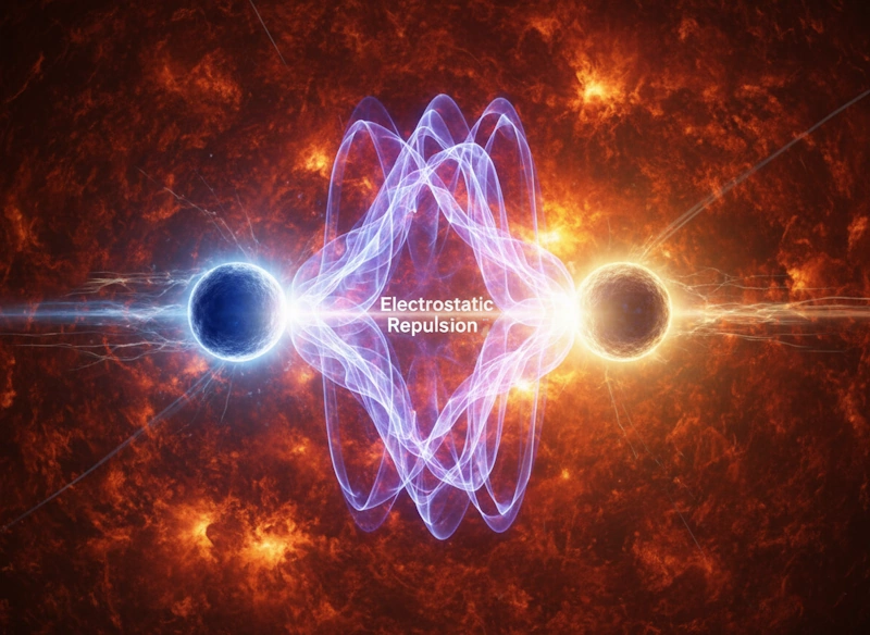 This image visualizes the "Real World" example of Nuclear Fusion in the Sun.