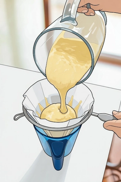 Step 3 - pour smoothie through a coffee filter