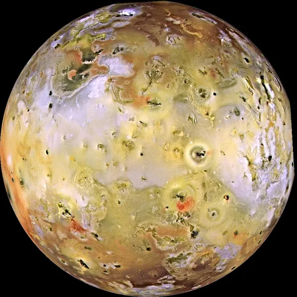 Volcanic surface of Io, moon of Jupiter