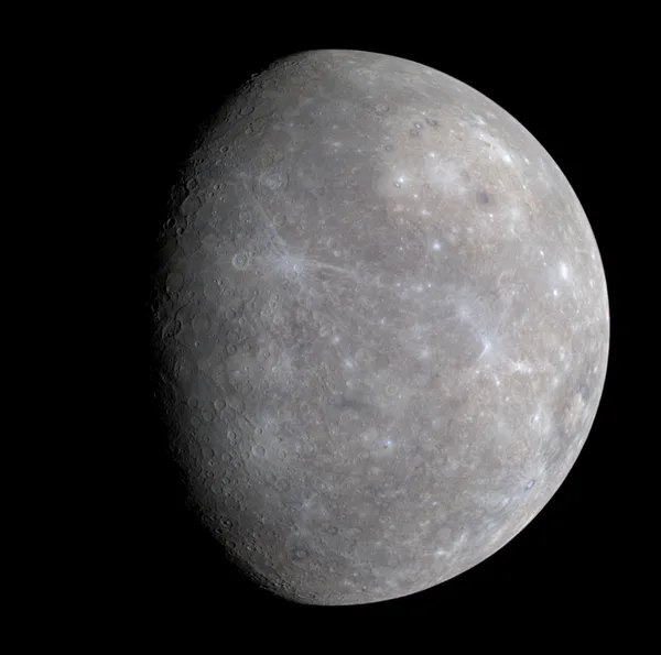 Enhanced-color mosaic of Mercury surface terrain