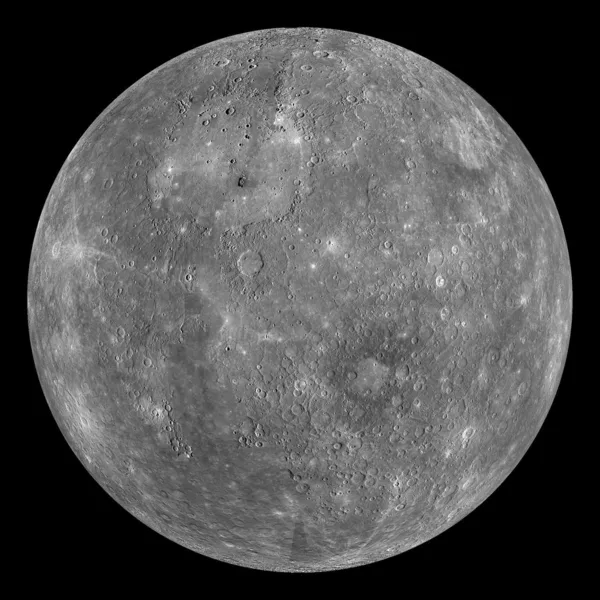 Detailed surface features of Mercury