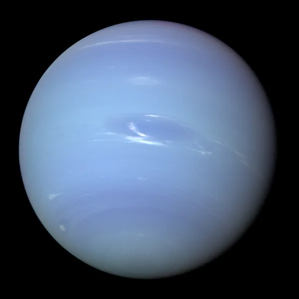 Voyager 2 image of deep blue Neptune