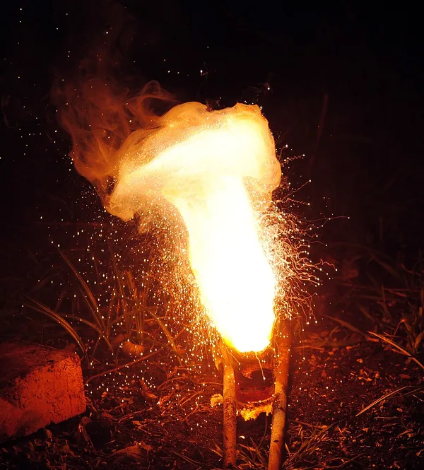 Chemical reaction in a laboratory or field experiment